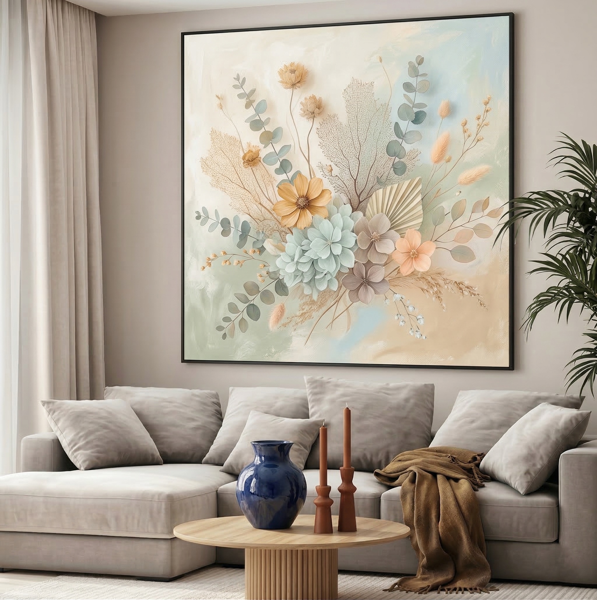 Cadre acoustique mural pastel