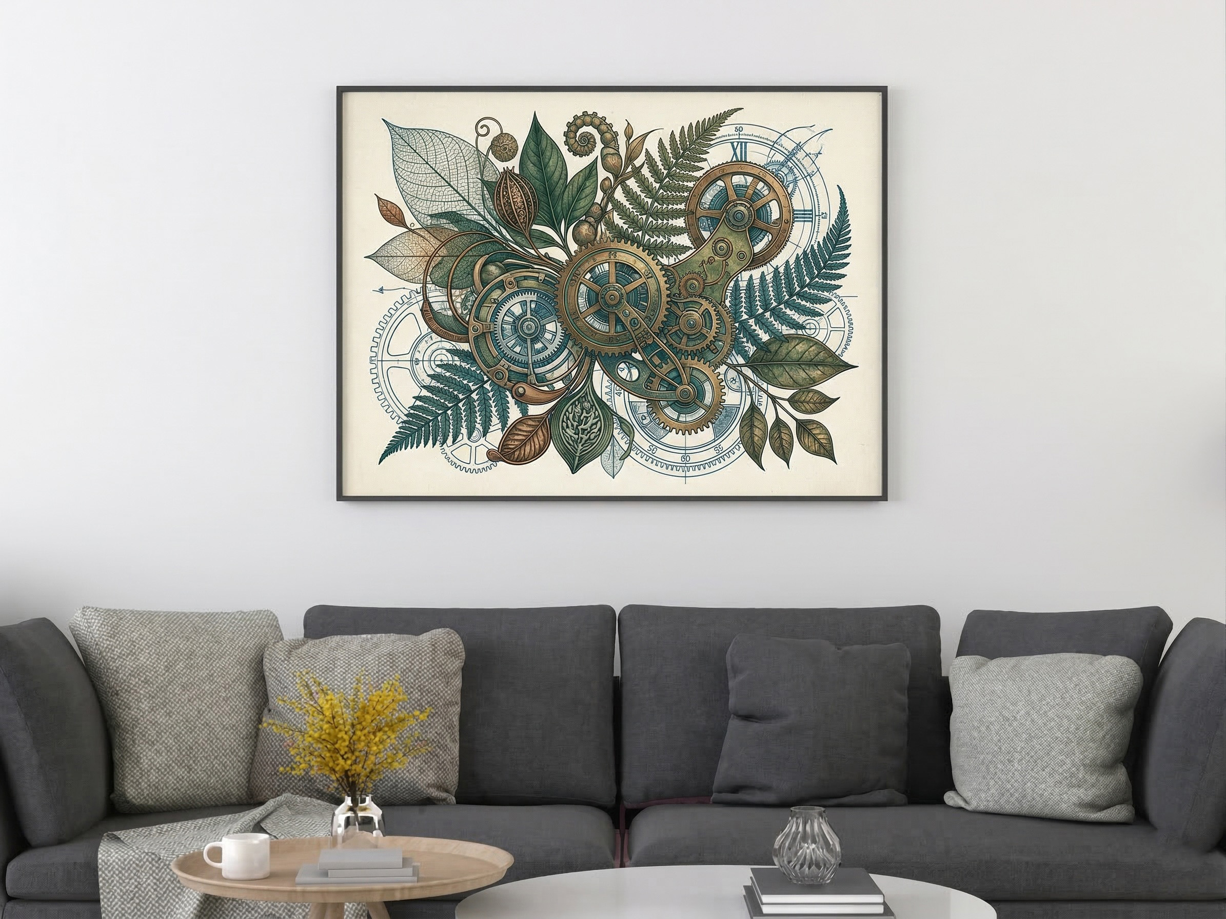 Cadre acoustique murale floral