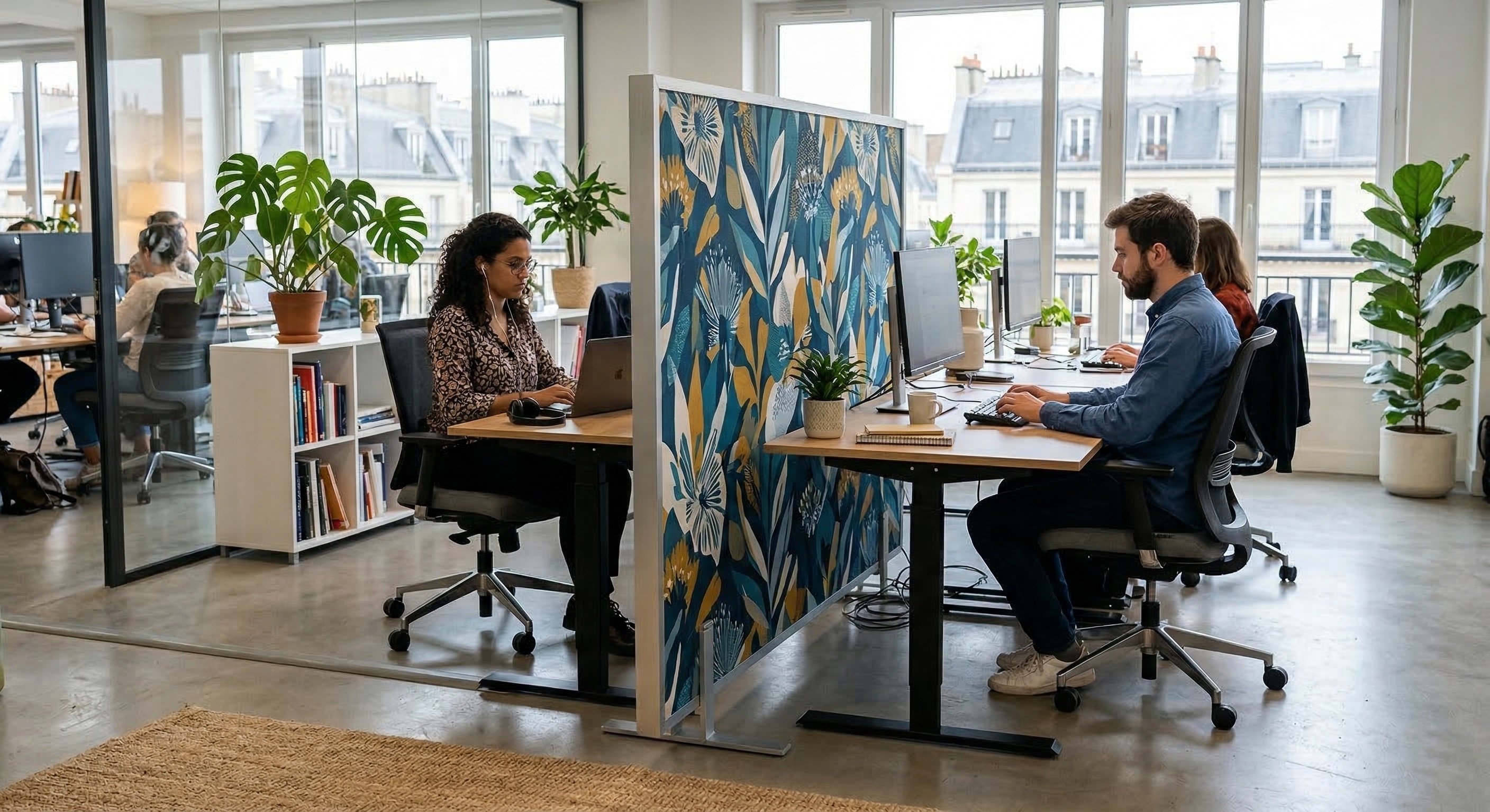 Separateur bureau acoustique